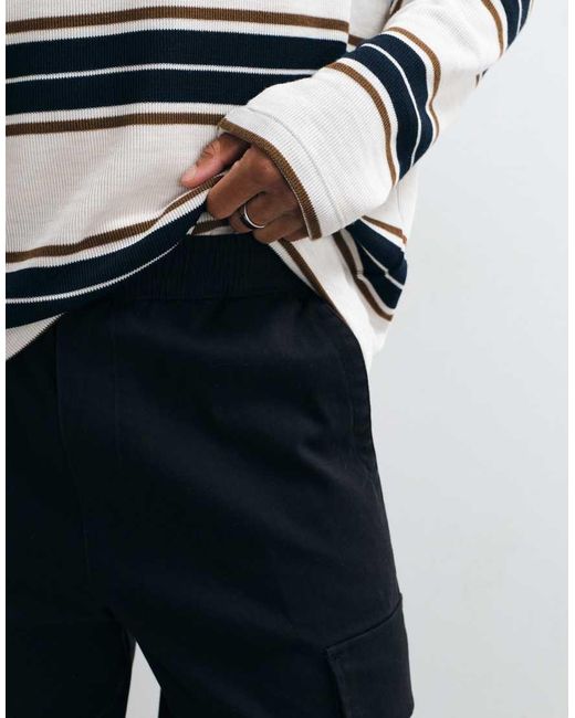 Only & Sons White Fade Loose Fit Cargo Trousers for men