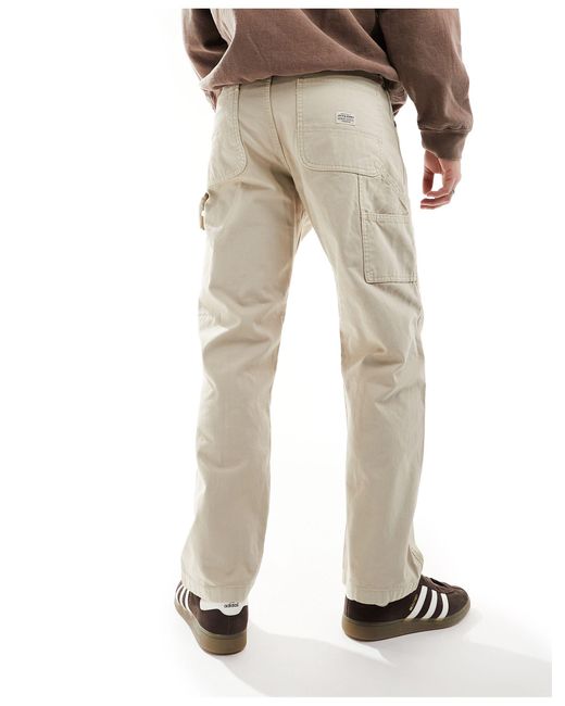 Pantalon charpentier coupe ample - beige Jack & Jones pour homme en coloris White