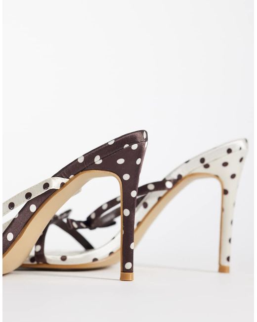 Kaiia Metallic Exclusive Contrast Bow Detail Kitten Heels
