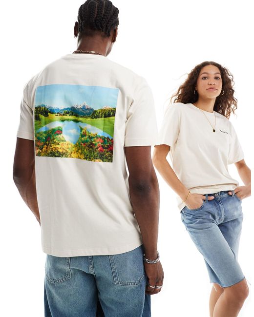Camiseta hueso unisex con estampado Adidas Originals de color Blue