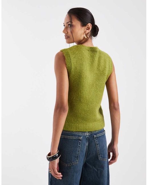 ASOS Green Knitted Boxy Fit Tank Top