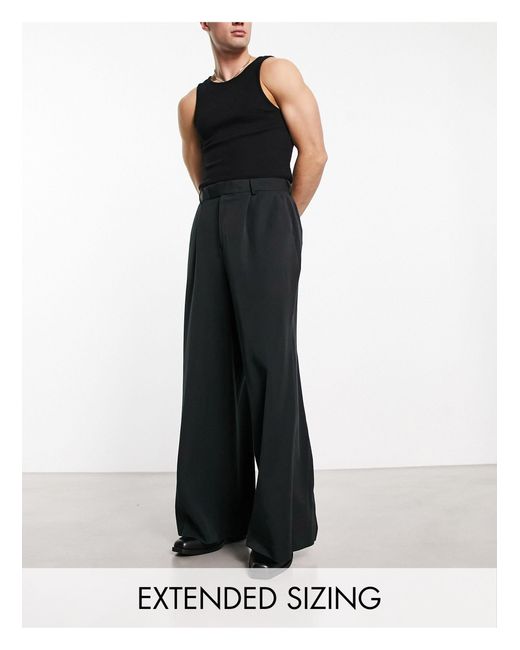 V by Very Curve Printed Wide Leg Trouser - Black/White | littlewoods.com