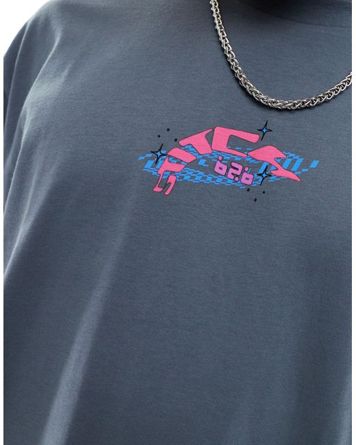 T-shirt unisex oversize grigia con stampe "disney stitch" su licenza di ASOS in Blue