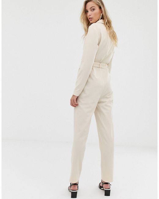cream utility jumpsuit
