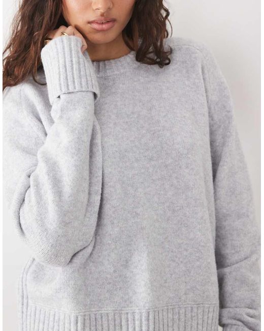 Abercrombie & Fitch Gray Knitted Crew Neck Jumper