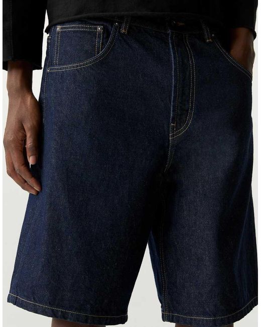 Pull&Bear Blue Baggy Denim Bermuda Shorts for men