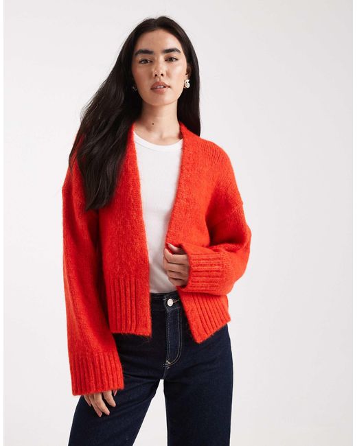 ASOS Red Edge To Edge Cardigan