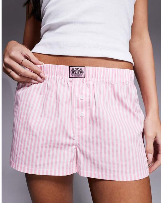Juicy Couture White Dog Crest Logo Pyjama Vest And Shorts Set