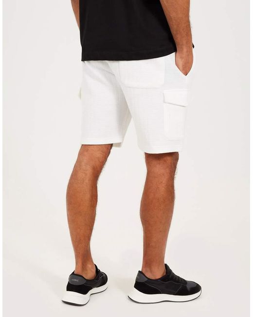 Brave Soul Black Patch Pocket Elasticated Waist Shorts for men