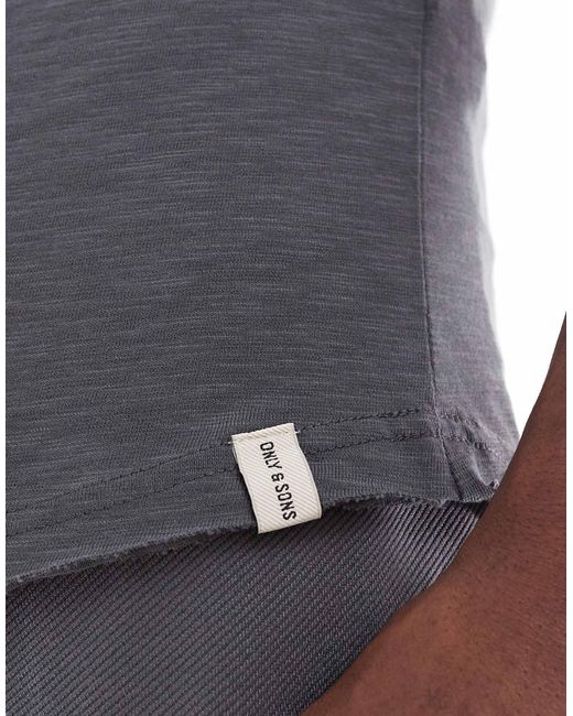 Only & Sons Blue Basic T-shirt for men