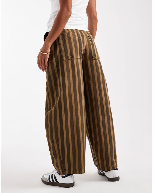 ASOS Multicolor Asos Design Petite Barrel Leg Trousers
