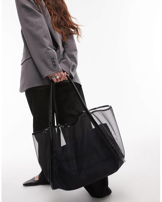 TOPSHOP Black Sutton Mesh Shoulder Bag