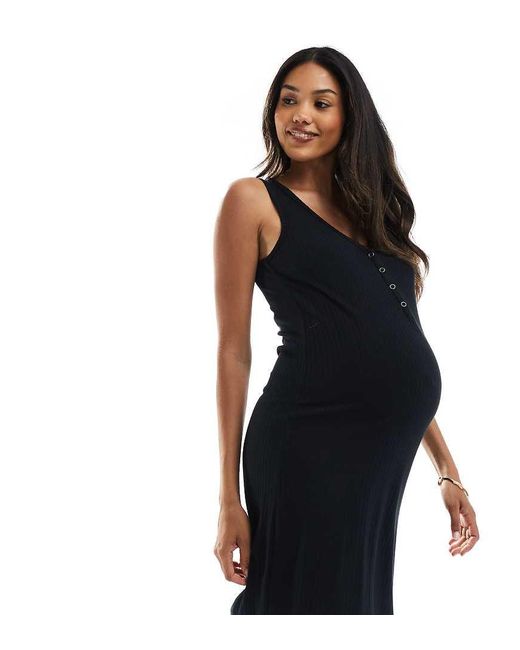 Mama.licious Black Mamalicious Maternity Sleeveless Nightdress With Nursing Function