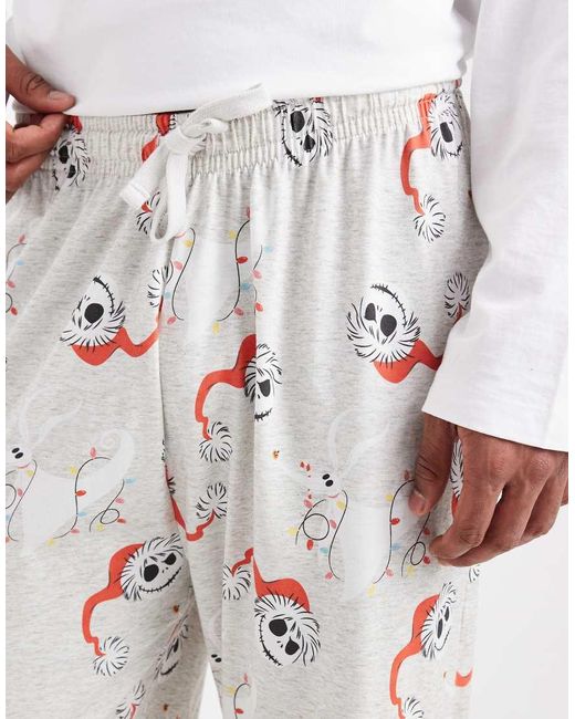 ASOS White Lounge Bottoms With Disney's Nightmare Before Christmas Graphic