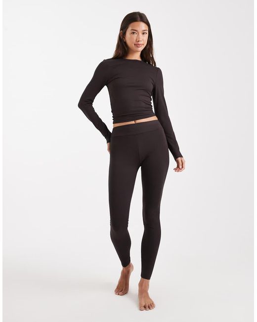Miss Selfridge Black Sculpted Long Sleeve Tee