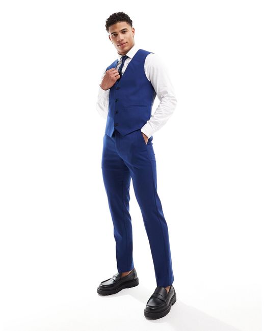 ASOS Blue Slim Suit Trouser for men