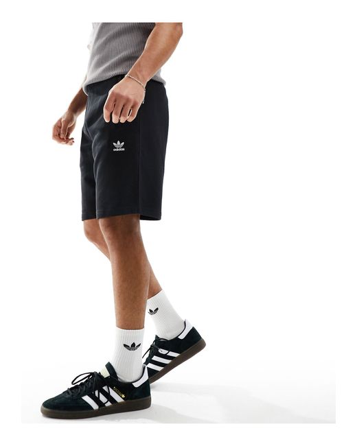 Adidas Originals Black Trefoil Essentials Shorts for men