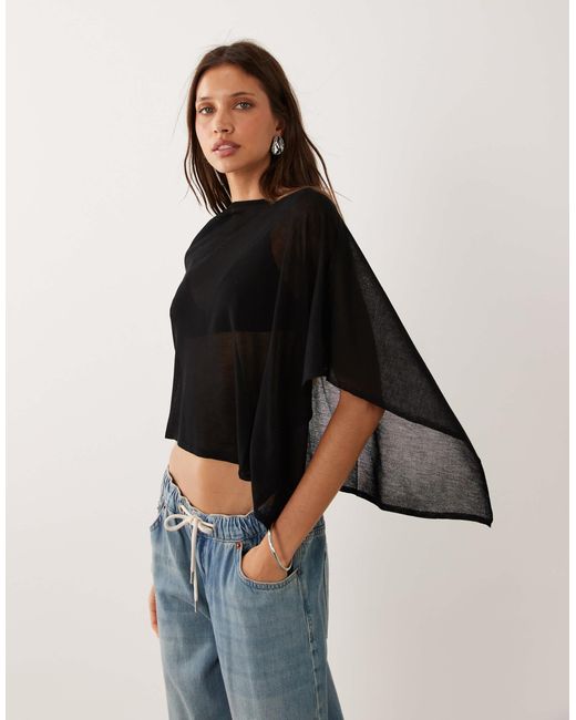 Top cape Mango en coloris Black