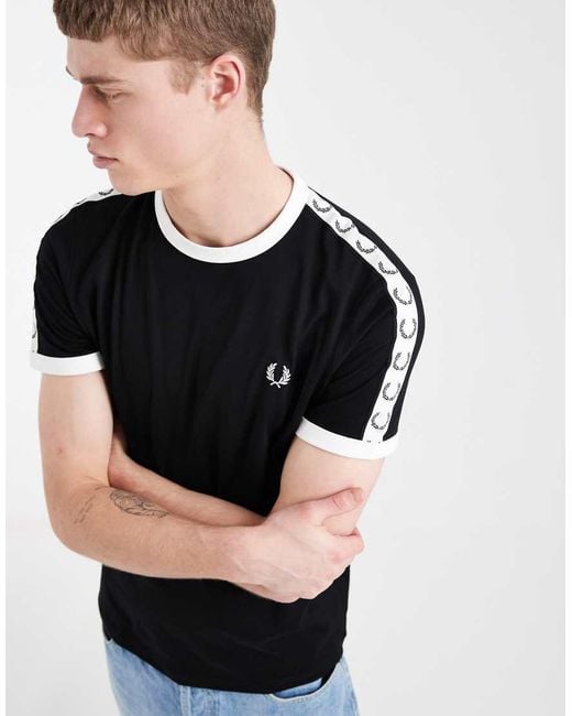 Fred Perry White Taped Ringer T-shirt for men