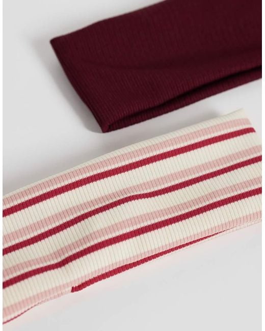 Accessorize Purple 2 Pack Striped Headbands