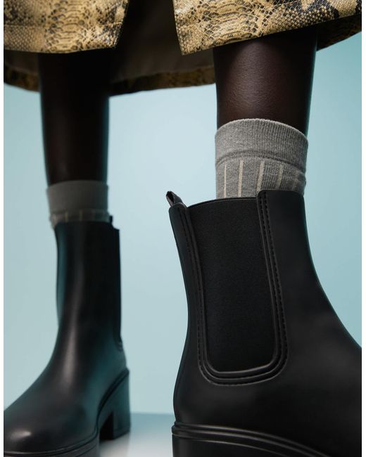 Bimba Y Lola Green Low Heel Wellington Ankle Boots