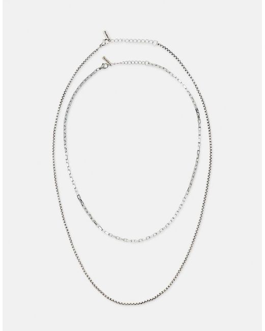 Confezione Da 2 Collane Argento di Pull&Bear in White da Uomo