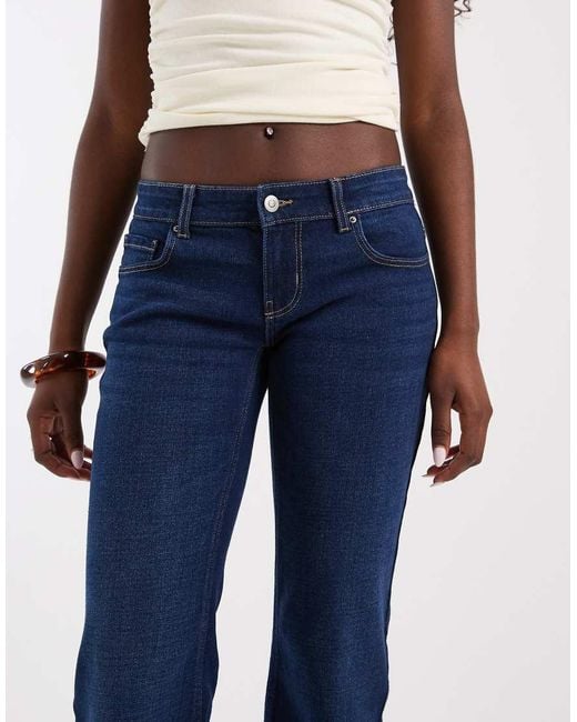 ONLY Blue Lola Super Low Waist Flared Jeans
