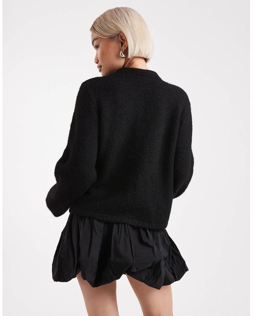 Object Black – oversize-strickjacke