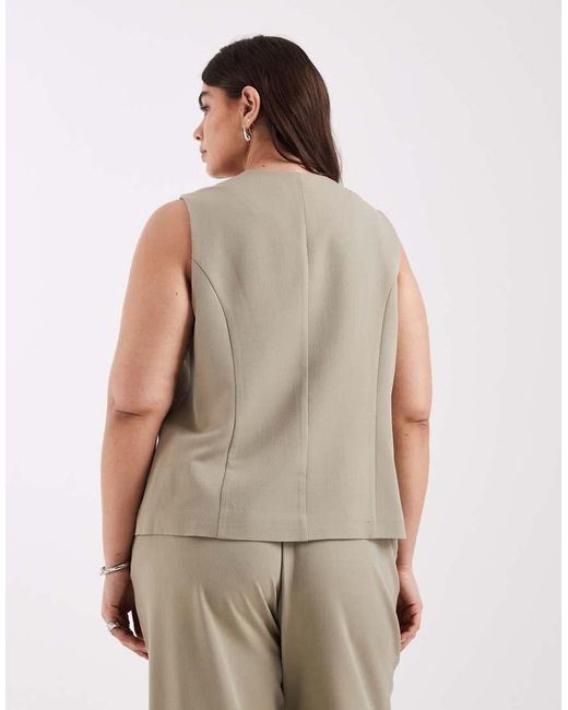 Pieces Plus Natural Pieces Curve Tailored Waistcoat Co-ord