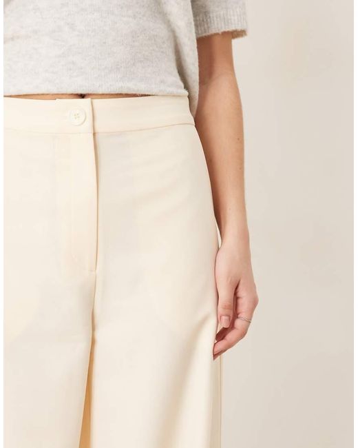 ASOS Natural Tailored Relaxed Straight Leg Trousers