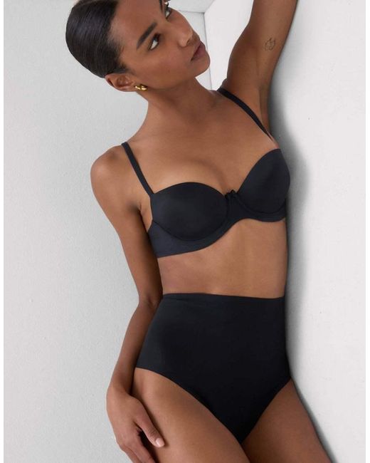 Intimissimi Black Raw-Cut Microfibre French Knickers