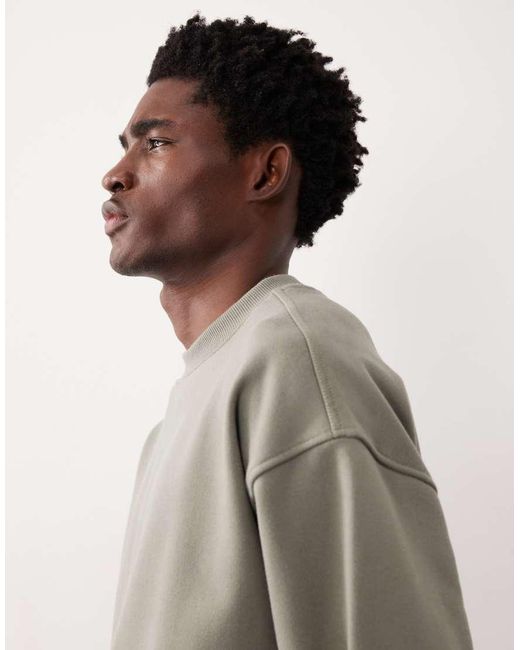 ASOS COLLECTIVE Gray Oversized Super Heavyweight Crew for men
