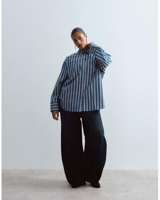 ARRANGE Blue Curve Premium Oversized Shirt