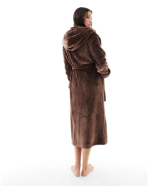 Threadbare Natural Long Fluffy Dressing Gown