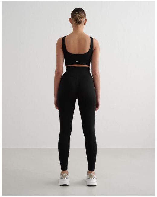 Aim'n Black Ribbed Seamless Tall Tights