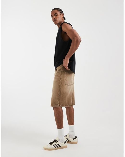 ASOS White Loose Denim Jorts for men