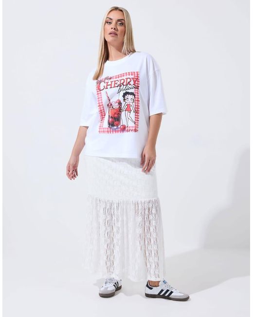 Yours Clothing White Yours Limited Curve Lace Maxi Skirt
