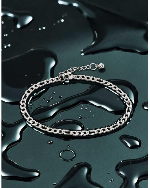 Bracciale A Catenina Figaro di ASOS in Gray da Uomo