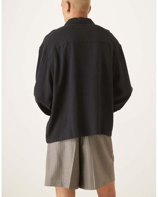 Pantaloncini Bermuda Grigi Gessati Con Vita Elasticizzata di ASOS in Black da Uomo