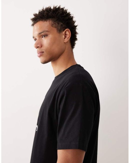 ASOS Black Relaxed T-shirt With Napa Valley Embroidered Graphic for men