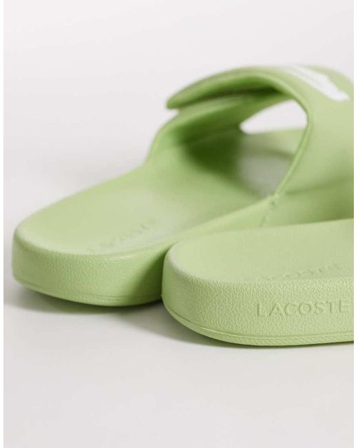 Lacoste Green Serve 0.0 Velcro Strap Logo Sliders