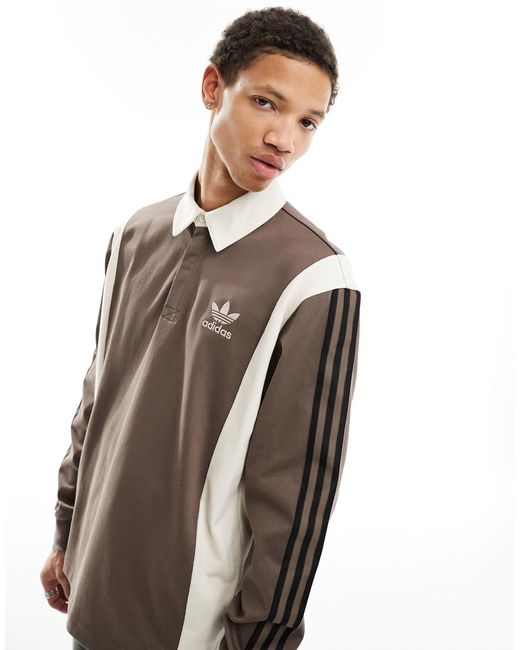 Adidas Originals Brown Archive Rugby Shirt for men
