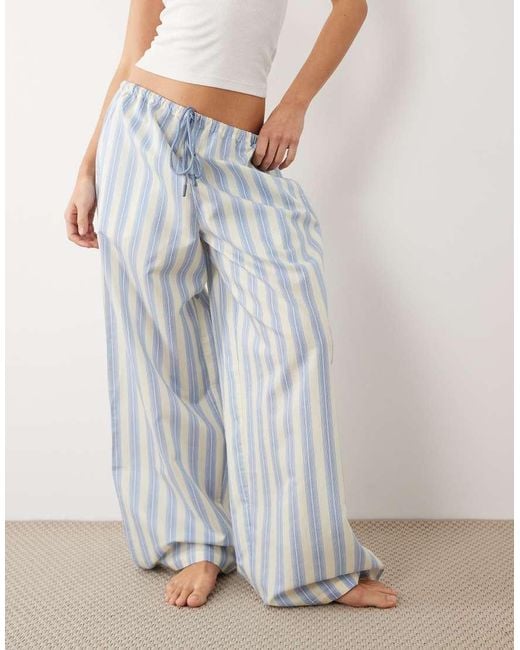 ASOS Gray Woven Stripe Nightwear Pants