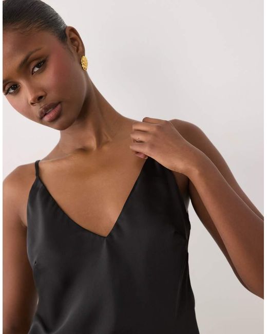 ASOS Black V Neck Satin Cami