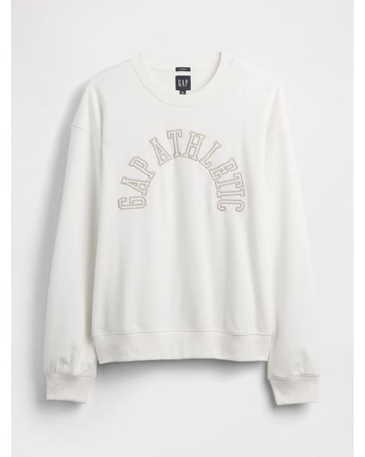 Gap White Athletic Logo Crew Neck Sweater for men