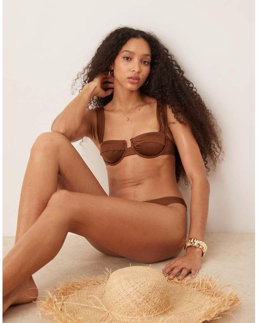 Free Society Brown Underwire Bikini Top