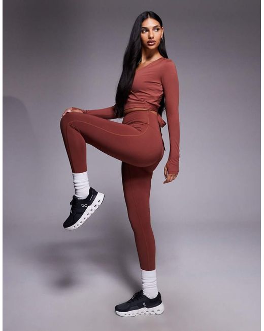 4505 Orange High Waist Cropped Yoga legging