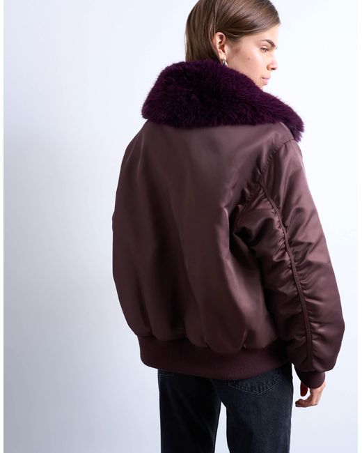 TOPSHOP Purple – nylon-bomberjacke