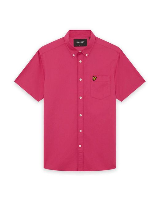 Lyle & Scott Red Ss Woven Shirts Short Sleeve Oxford Shirt for men