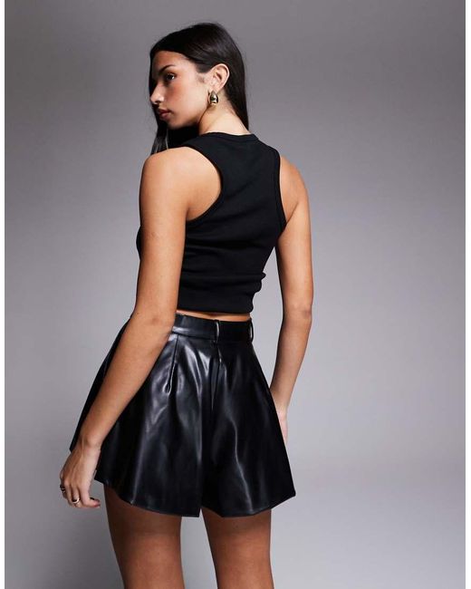 ASOS Black Faux Leather Shorts